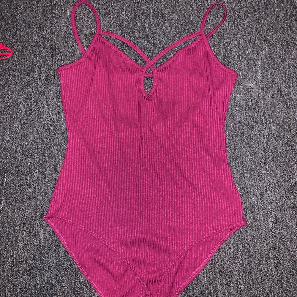 Burgundy body suit